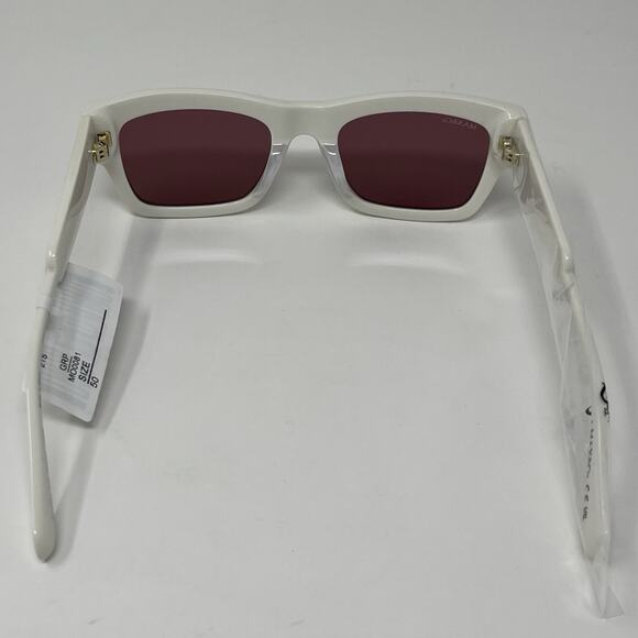 MAX &Co Sunglasses Womens White Bordeaux Square MO0081 21S 50/20/135 NEW - Picture 4 of 8